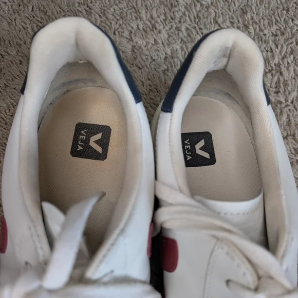 Veja V-12 Leather Men's White Sneakers Marsala Nautico Size 10.5 - Picture 6 of 10